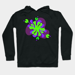 Flowers tropical leaves colorful  green Hoodie